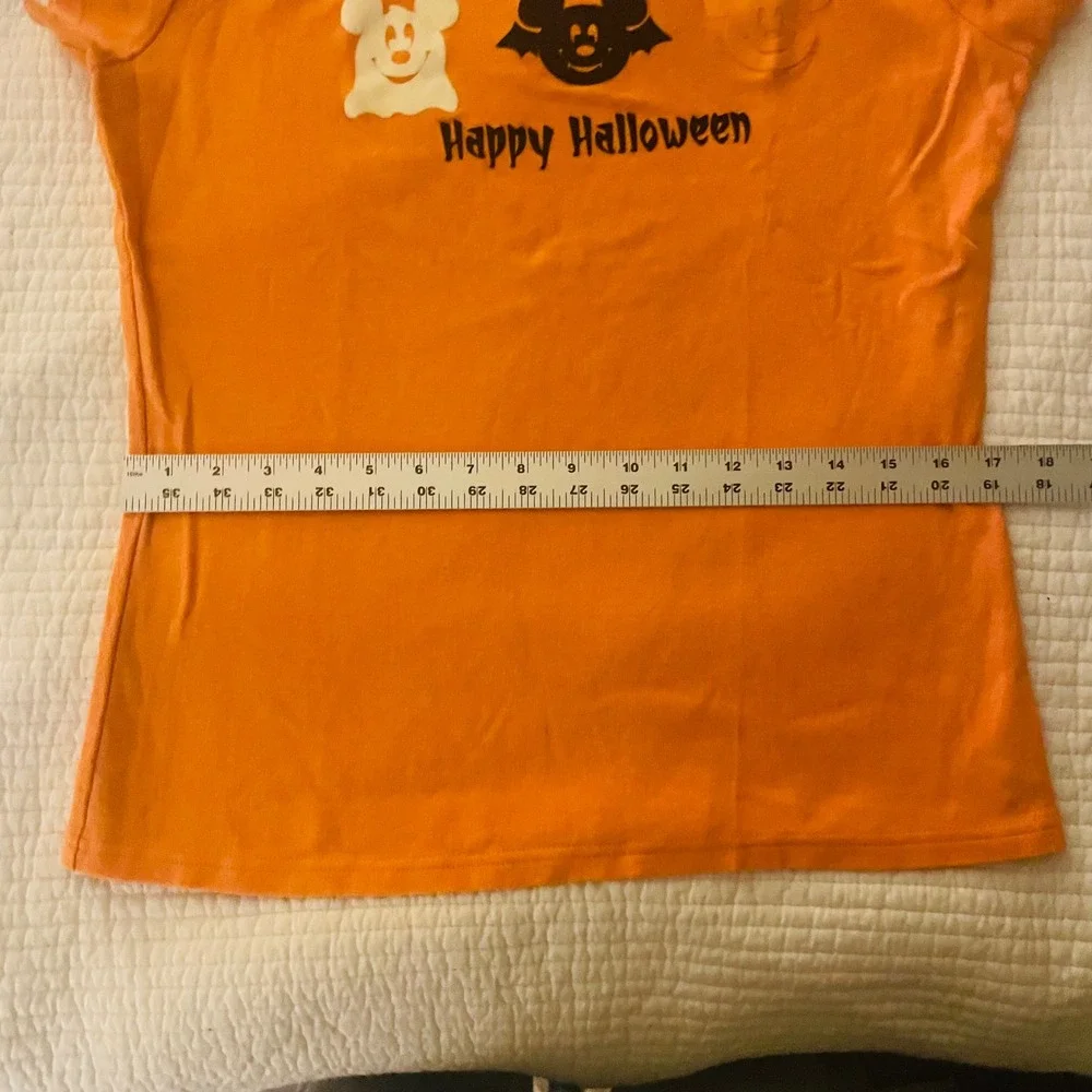 Vintage Disney Halloween Youth Young Woman's Shirt Orange‎
